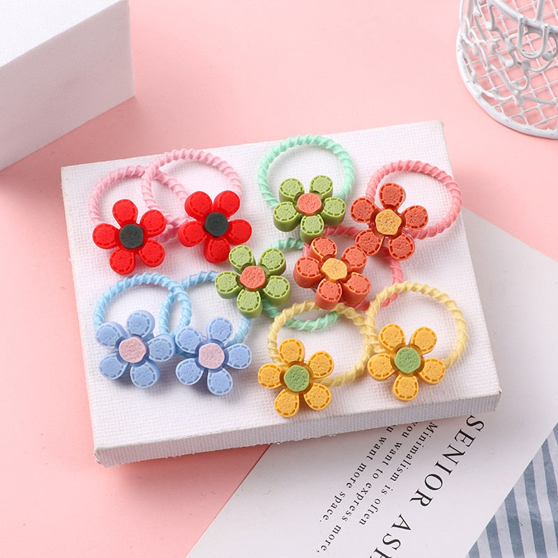 10PCS/Set Girls Cute Hair bands Elastic Rubber Band Headwear Hair Accessories Kids Cartoon Animals Headband Ornaments Gift