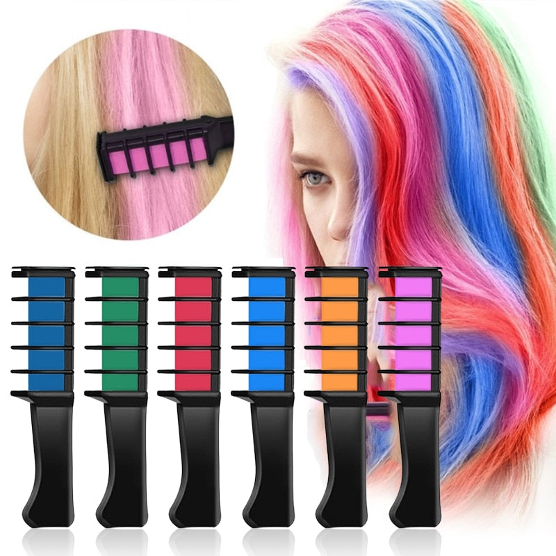Disposable Hair Coloring Comb 9 Colors Temporary Party Hair Dye Comb Mild Safe Hair Dyeing Shampoo For All Hairs TSLM2