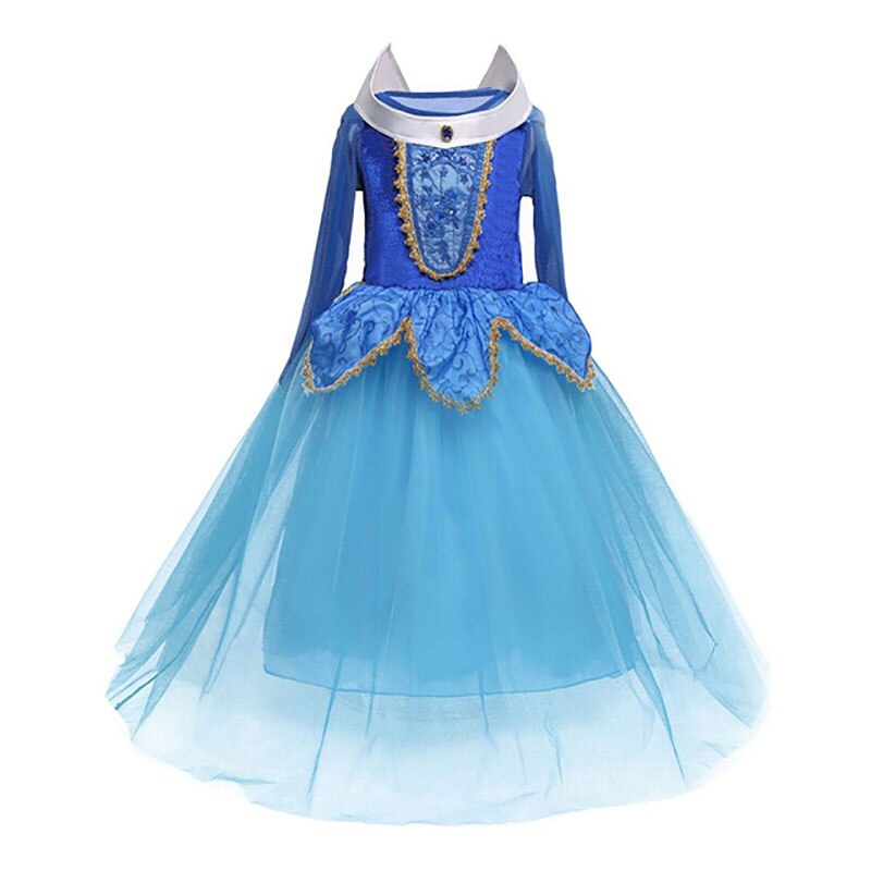Children Aurora Dress Kids Halloween Sleeping Beauty Costume Girls Christmas Birthday Princess Party Ball Gown Clothes