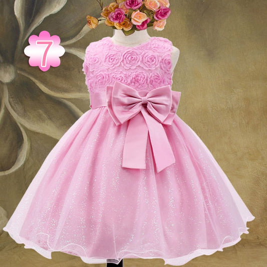 Girl Flower Christmas Tutu Princess Dress Children Costume Clothing Kids Birthday Wedding Party Gown Dresses For 3-10Y Girls