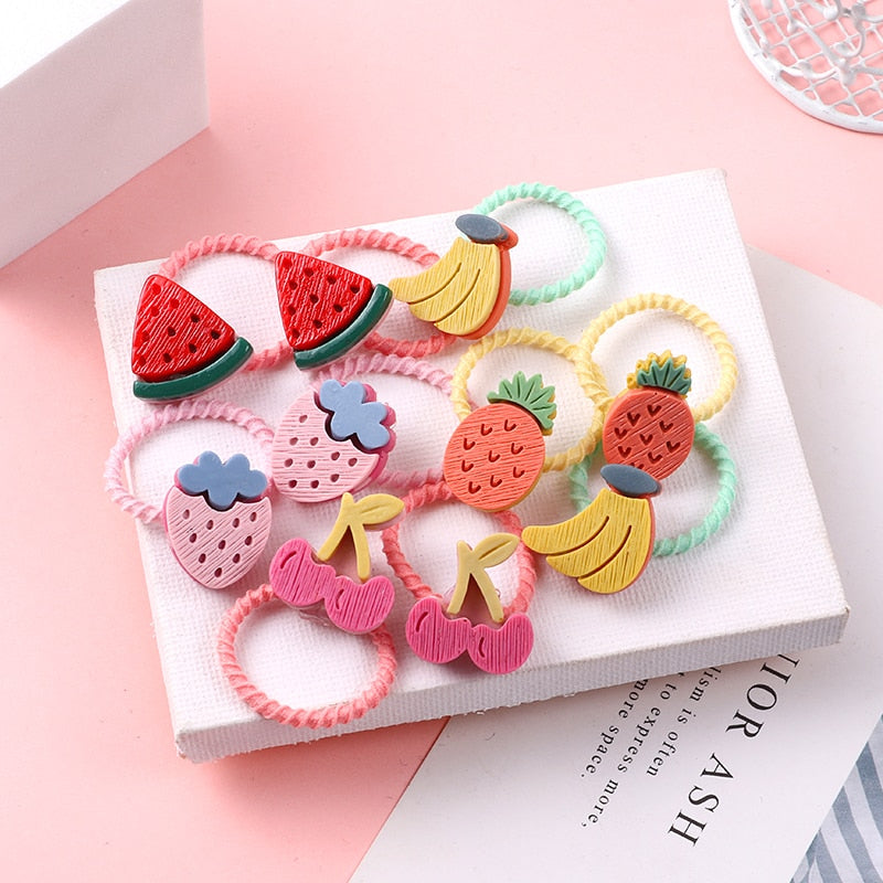 10PCS/Set Girls Cute Hair bands Elastic Rubber Band Headwear Hair Accessories Kids Cartoon Animals Headband Ornaments Gift