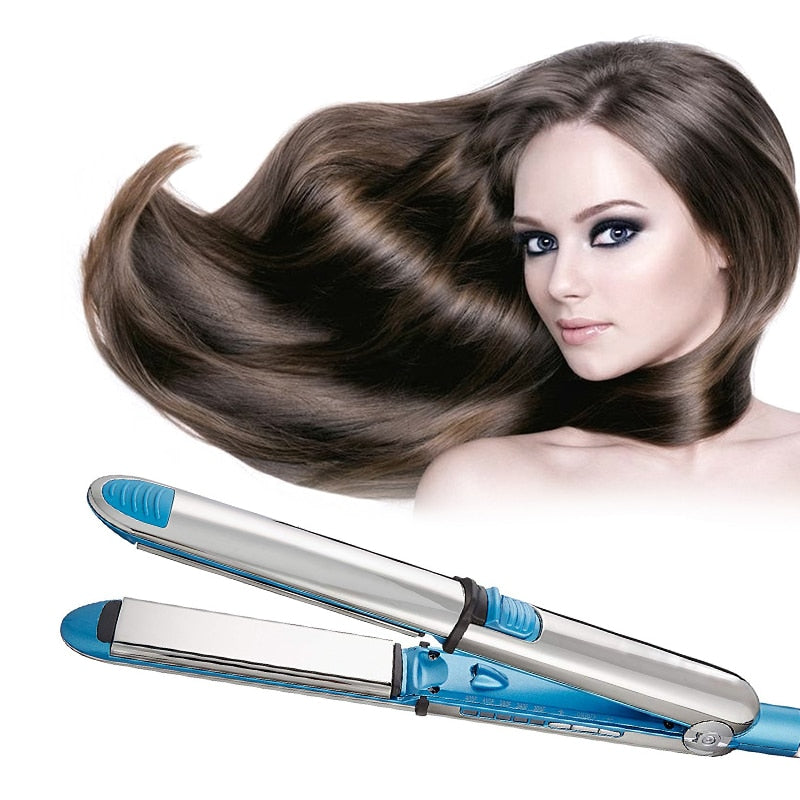 Ceramic Hair Straightener Flat Iron Straightens & Curls Hair Styler Styling Tool Tourmaline 2-in-1 Curling Straightening Iron