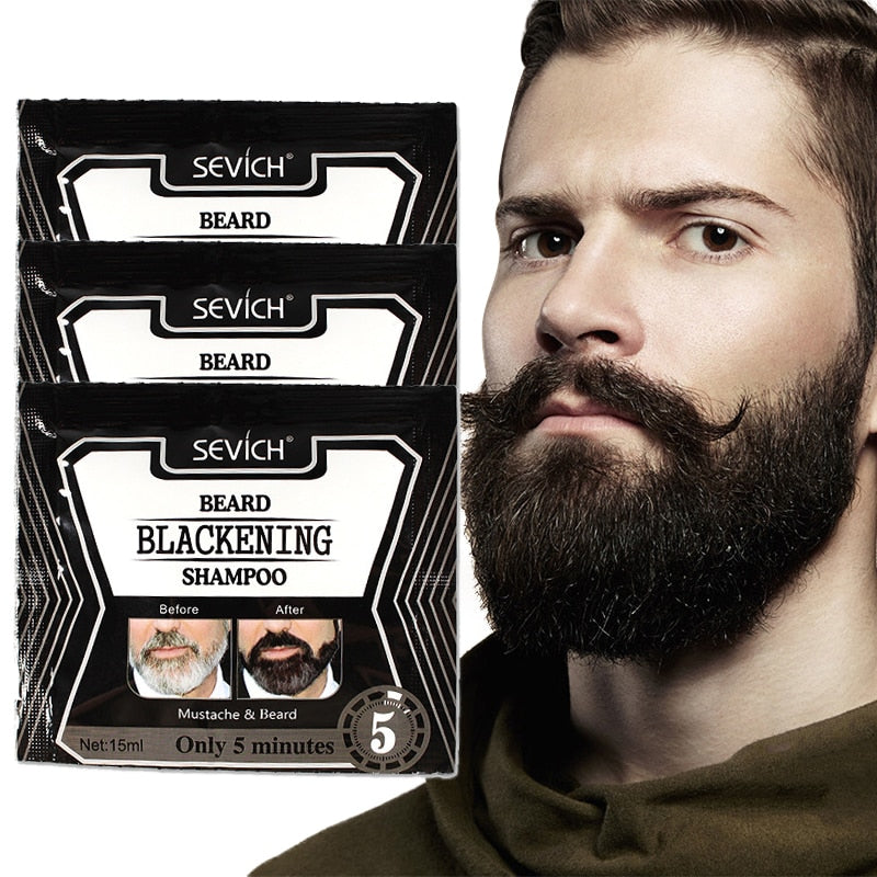 Beard Shampoo Dye Dye Shampoo Cover Plant Fast Hair Dye 5 Minutes Blackening Beard Herb Natural Faster Soft TSLM1