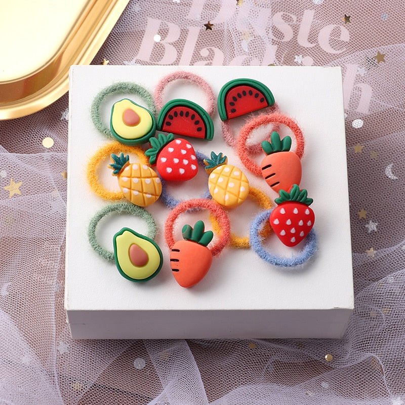 10PCS/Set Girls Cute Hair bands Elastic Rubber Band Headwear Hair Accessories Kids Cartoon Animals Headband Ornaments Gift