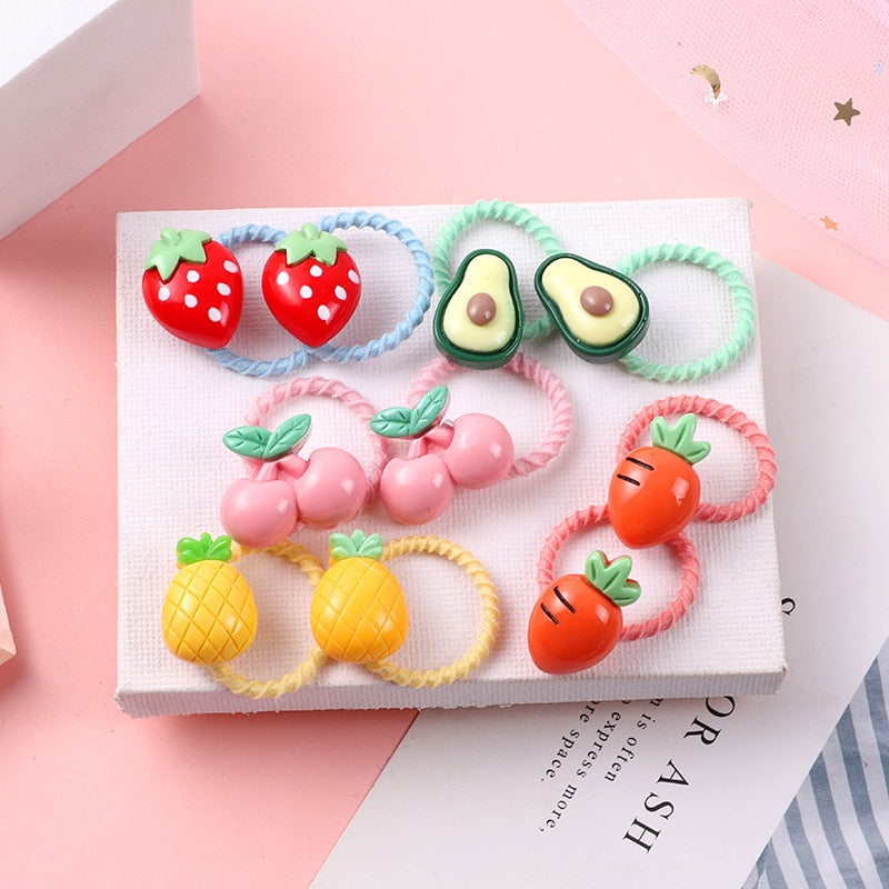 10PCS/Set Girls Cute Hair bands Elastic Rubber Band Headwear Hair Accessories Kids Cartoon Animals Headband Ornaments Gift