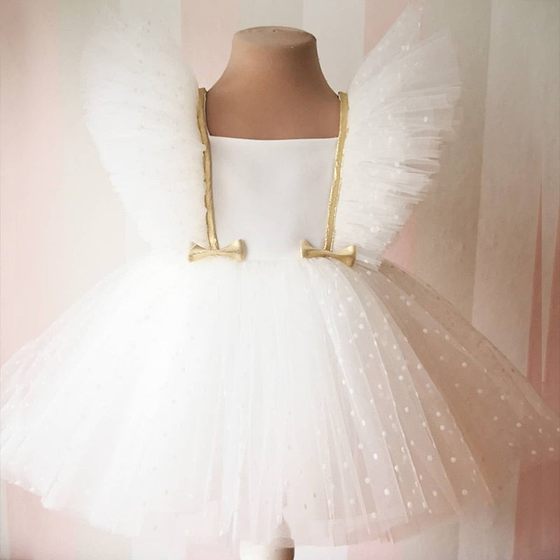 Summer Lace Princess Dresses For Kids 1-5 Year Birthday Dress Flowers Girls Dress Children's Birthday Party Costume Infant Dress