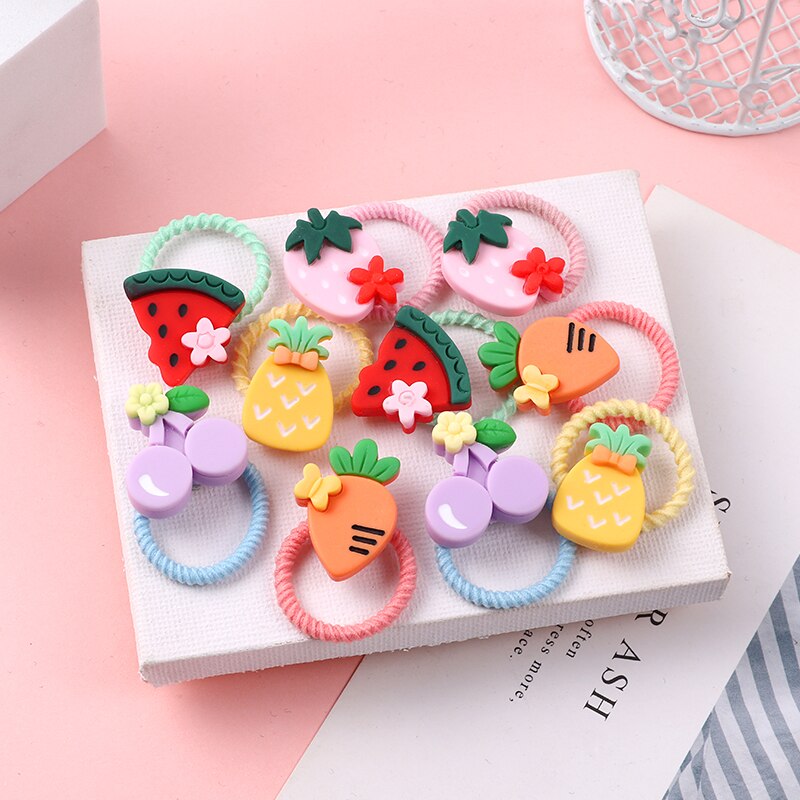 10PCS/Set Girls Cute Hair bands Elastic Rubber Band Headwear Hair Accessories Kids Cartoon Animals Headband Ornaments Gift