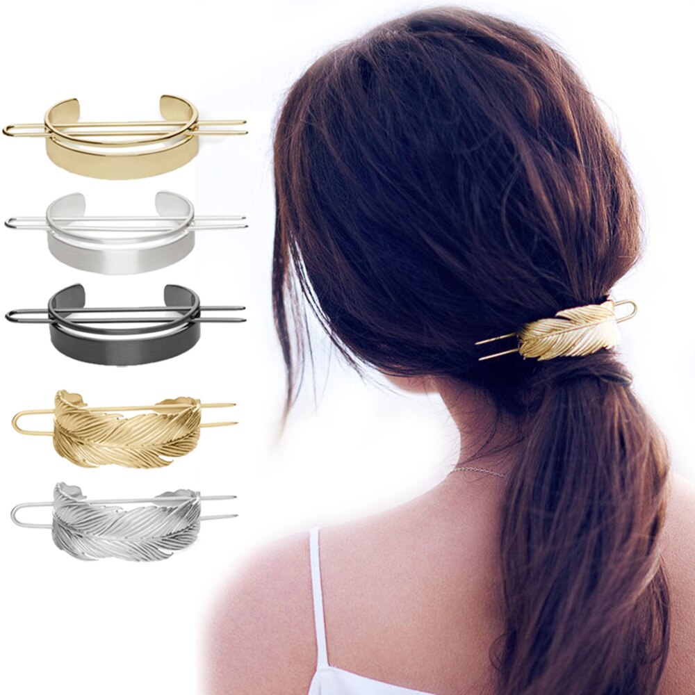 Alloy Round Hairpins Bun Cuff Vintage Leaf Hair Stick Set Bun Holder Women Hair Accessories Retro Hair Pins