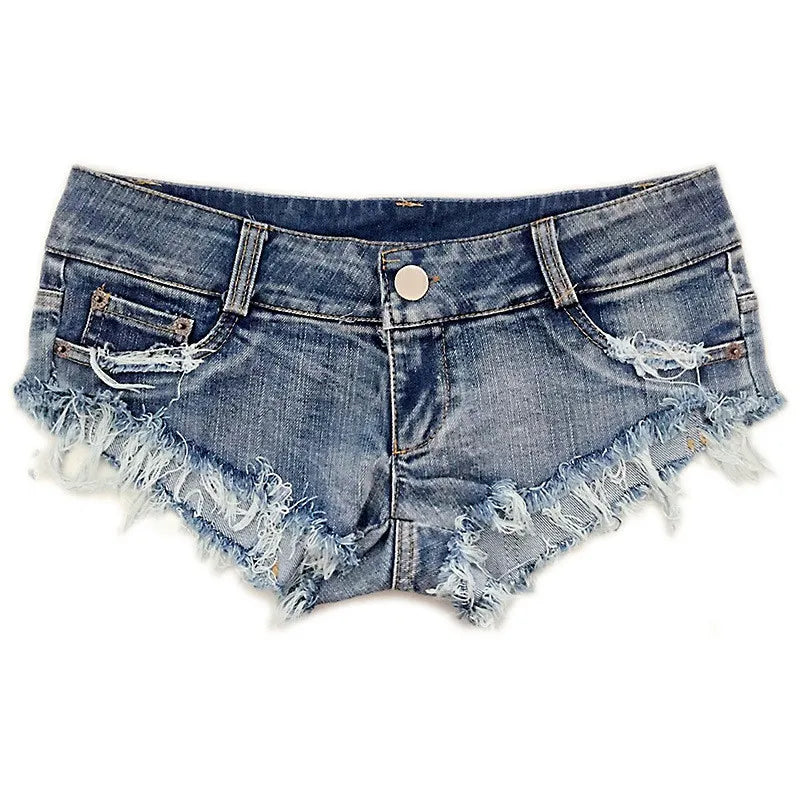 qgtao 2024 Sexy Women's Jeans Denim Booty Shorts Clubwear Super Short Feminino Skinny Hole Low Waist Short