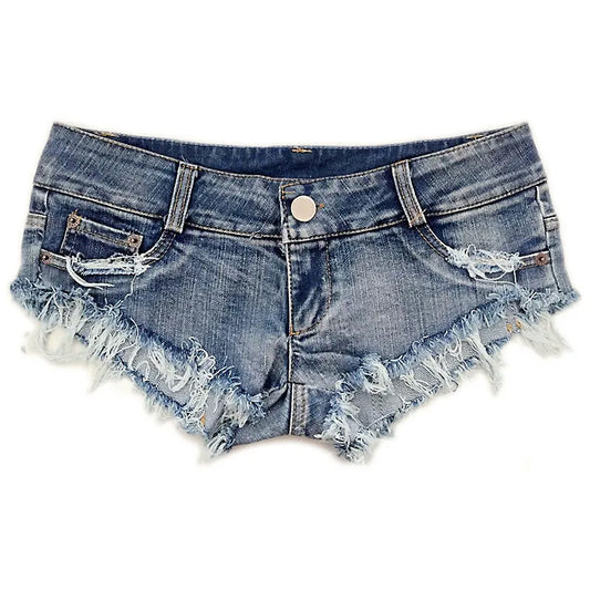 qgtao 2024 Sexy Women's Jeans Denim Booty Shorts Clubwear Super Short Feminino Skinny Hole Low Waist Short