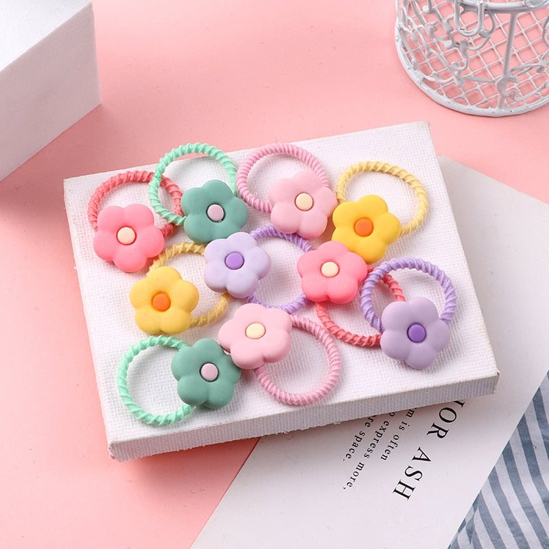 10PCS/Set Girls Cute Hair bands Elastic Rubber Band Headwear Hair Accessories Kids Cartoon Animals Headband Ornaments Gift