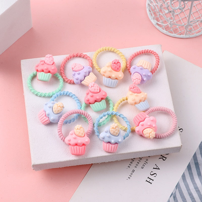 10PCS/Set Girls Cute Hair bands Elastic Rubber Band Headwear Hair Accessories Kids Cartoon Animals Headband Ornaments Gift