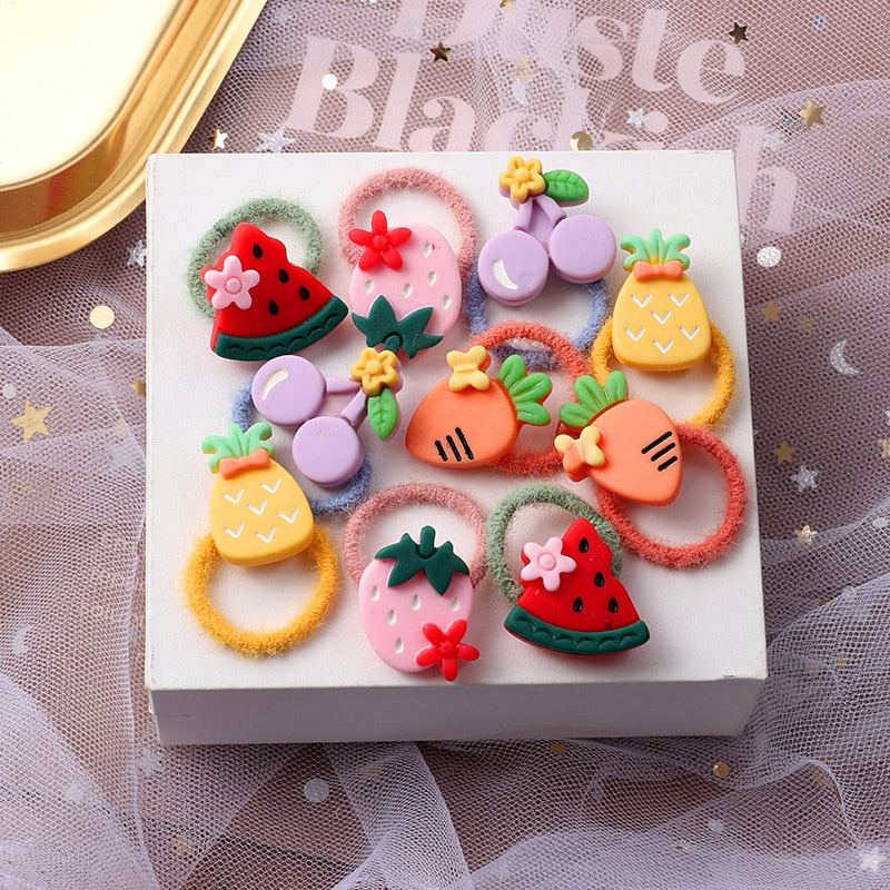 10PCS/Set Girls Cute Hair bands Elastic Rubber Band Headwear Hair Accessories Kids Cartoon Animals Headband Ornaments Gift