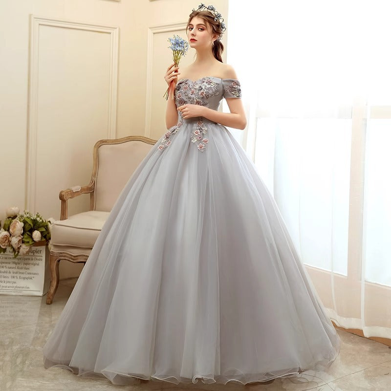 2025Color dress wedding dress new host performance student vocal solo art test clothing tutu skirt long evening dress women