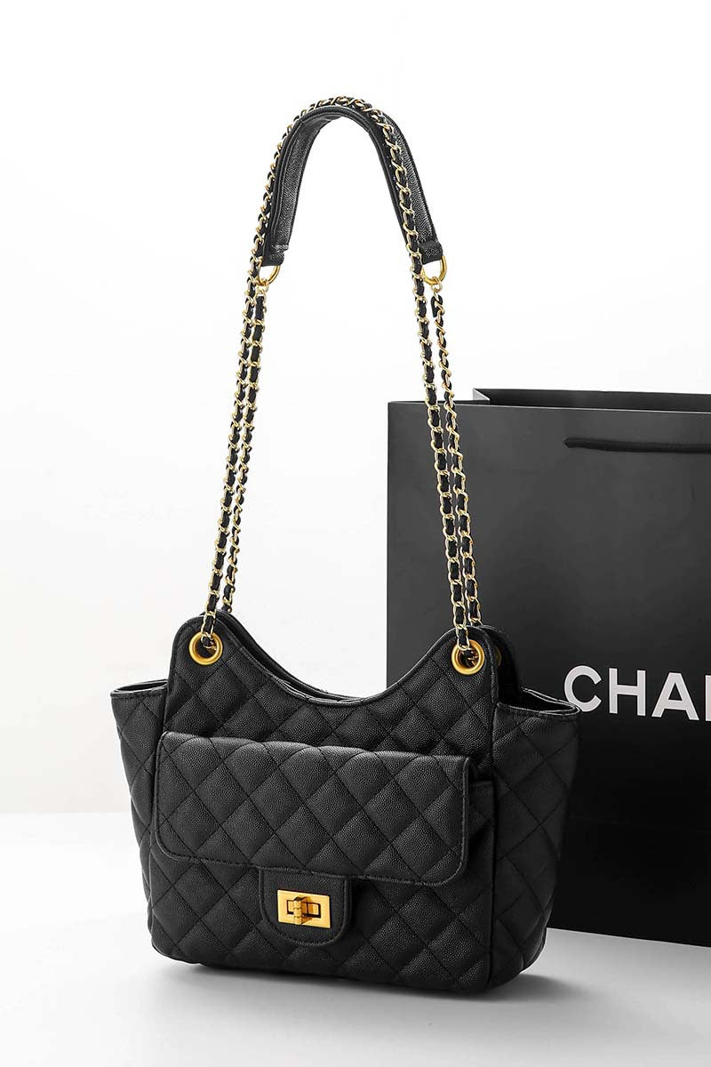 2025 Textured fashion women's bag new small fragrant wind rhombus chain shoulder messenger bag women's versatile casual lock flow