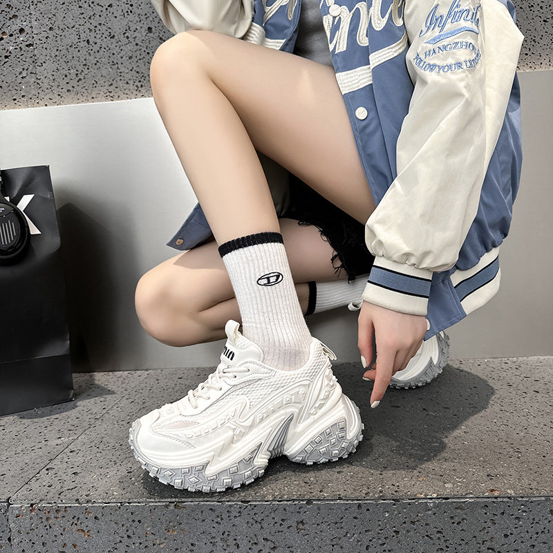 2025 popular autumn and winter black platform Paris dad shoes men's and women's shoes with the same height-increasing sports tire shoes couple casual shoes