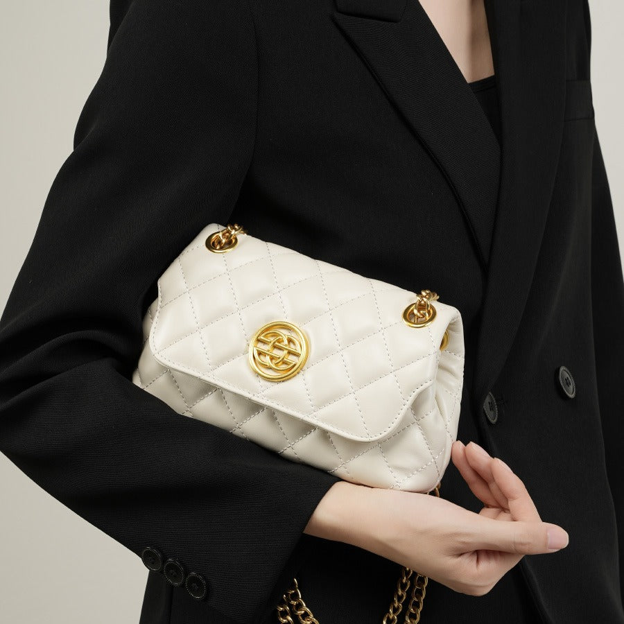 2025 Leather mobile phone bag popular new trend first-layer cowhide women's bag shoulder messenger bag portable high-end underarm bag