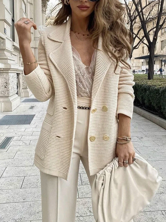 qgtao dti outfits Women's Short Texture Casual Top Long Sleeve Jacket Coat Autumn and Winter New Women's