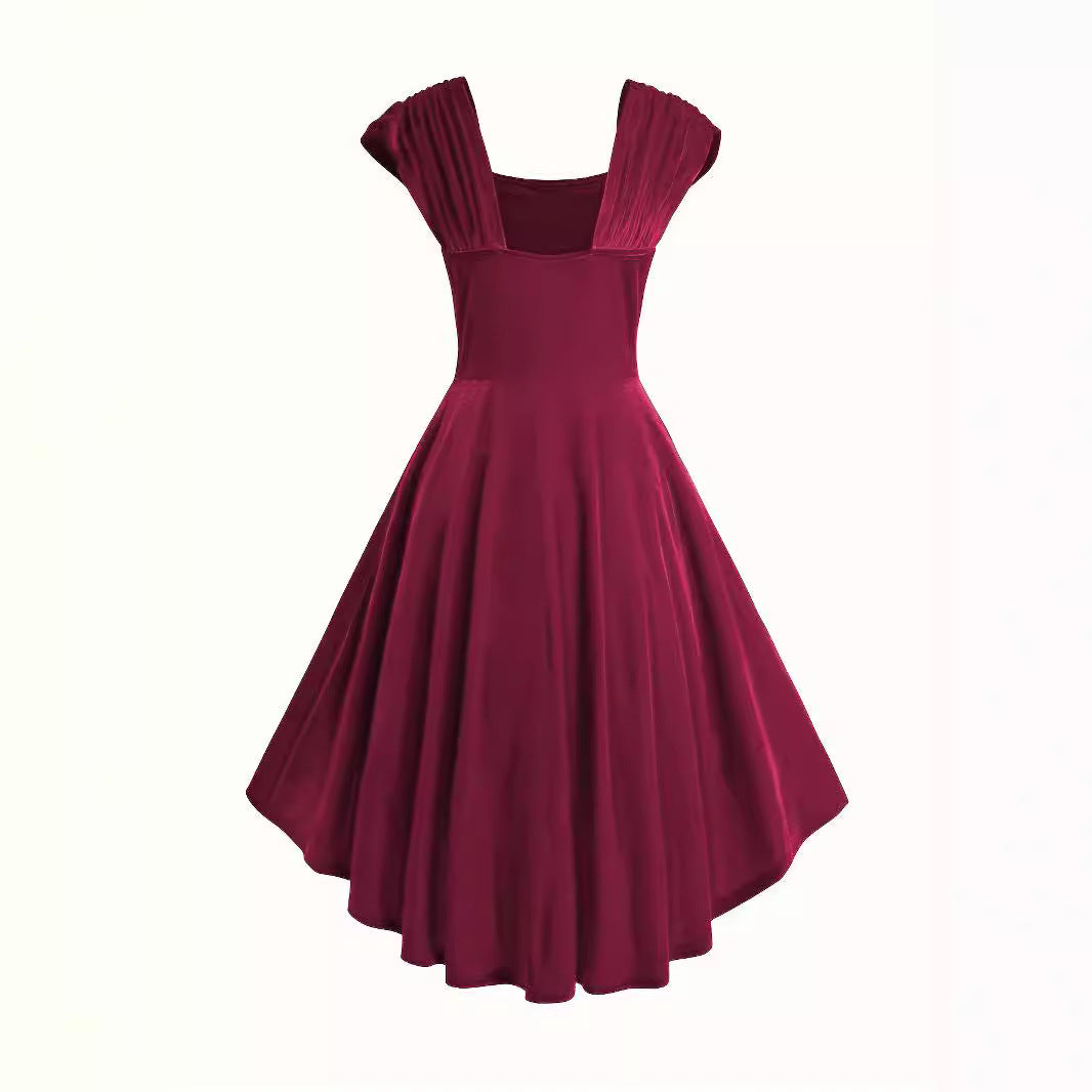 qgtao dress Women's Lolita Princess Dress Court Style Vest Skirt High Waist Temperament Retro Dress