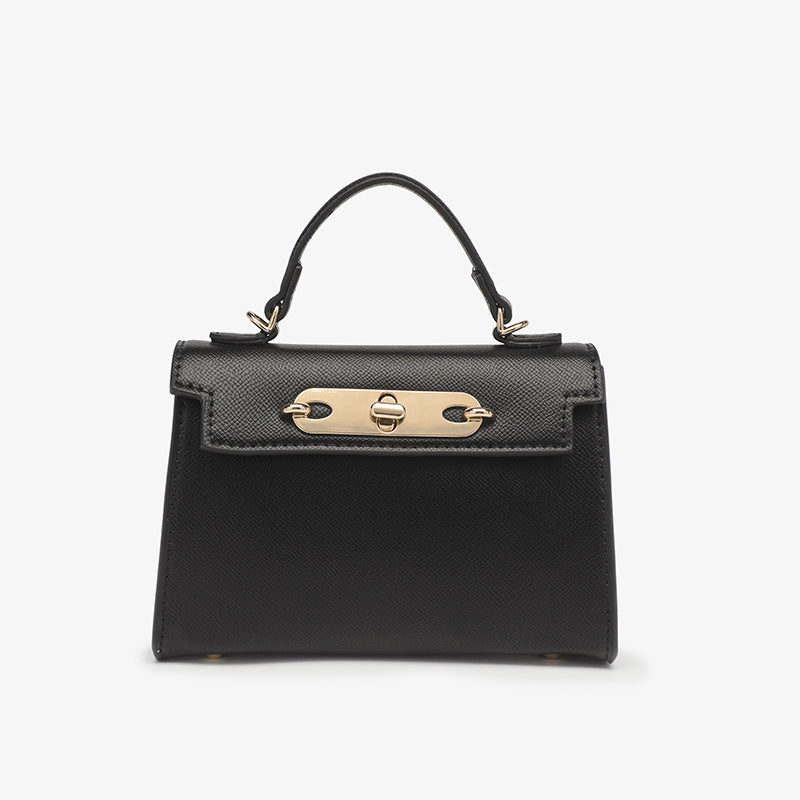 2025 Korean version of women's bag new fashion lock chain small square bag portable styling bag trendy women oblique shoulder bag