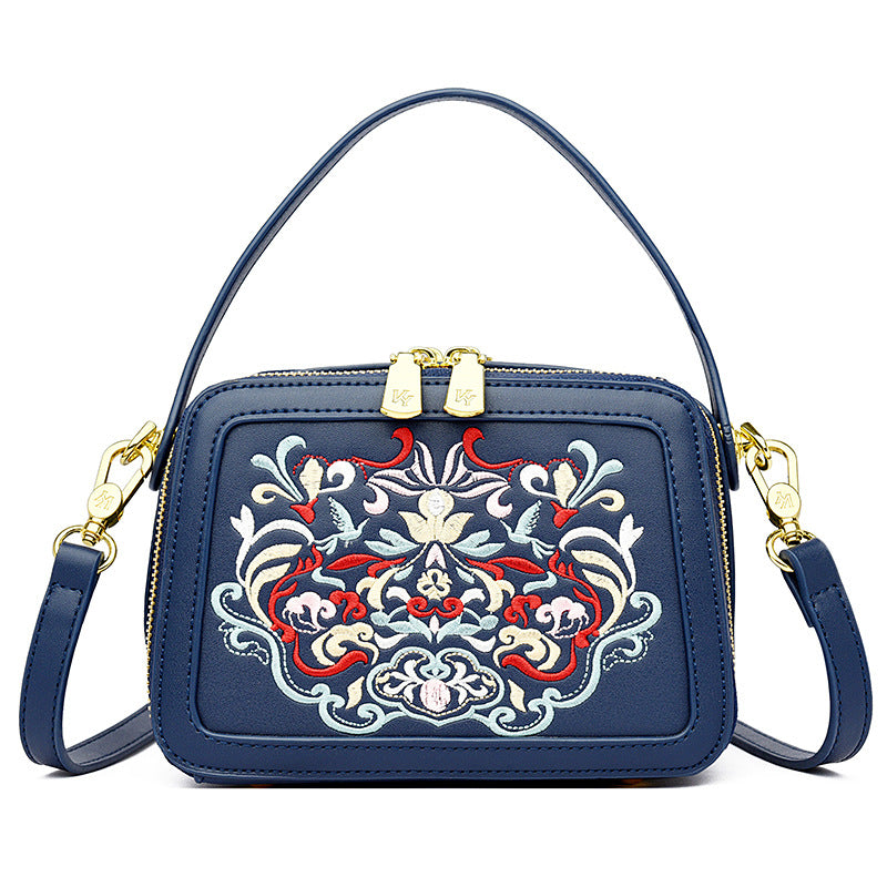 2025 Premium design bag Chinese style embroidery handbag fashionable atmosphere messenger bag daily commute shoulder bag