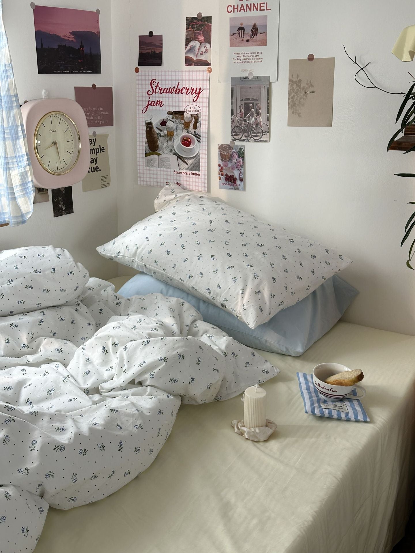 Yeknu fall bedroom aesthetic INS Vintage Floral Cotton Cotton Bedding Four-Piece Bed Sheet Quilt Cover Quilt Cover Bed Cover Three-Piece Set