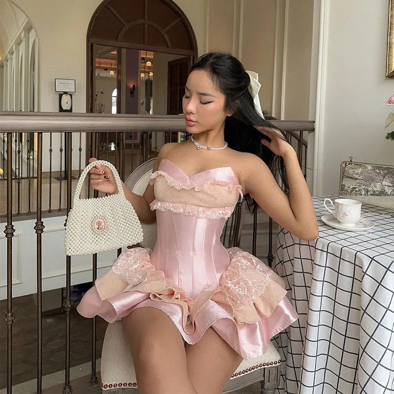 qgtao cybergoth dress to impress Women's 2024 Summer New Pure Desire Style Tube Top Short Dress