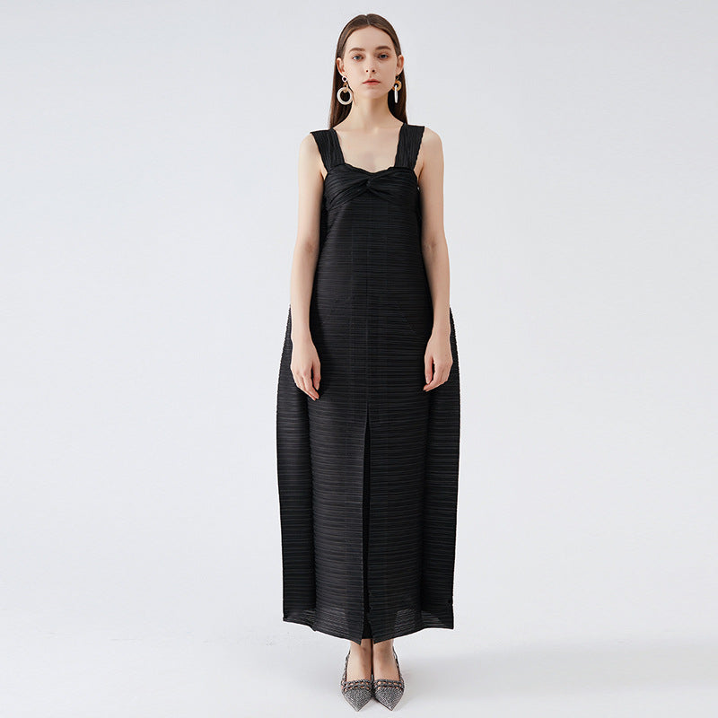 2025 summer new skirt loose casual Miyake pleated niche dress large size medium and long pleated skirt summer