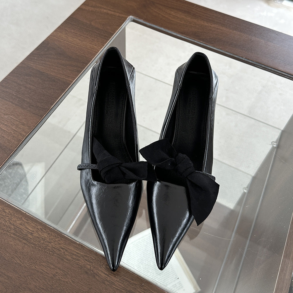 2025 pointed high heels small heels single shoes women's popular spring and autumn new Mary Jane women's shoes temperament fine heel work shoes