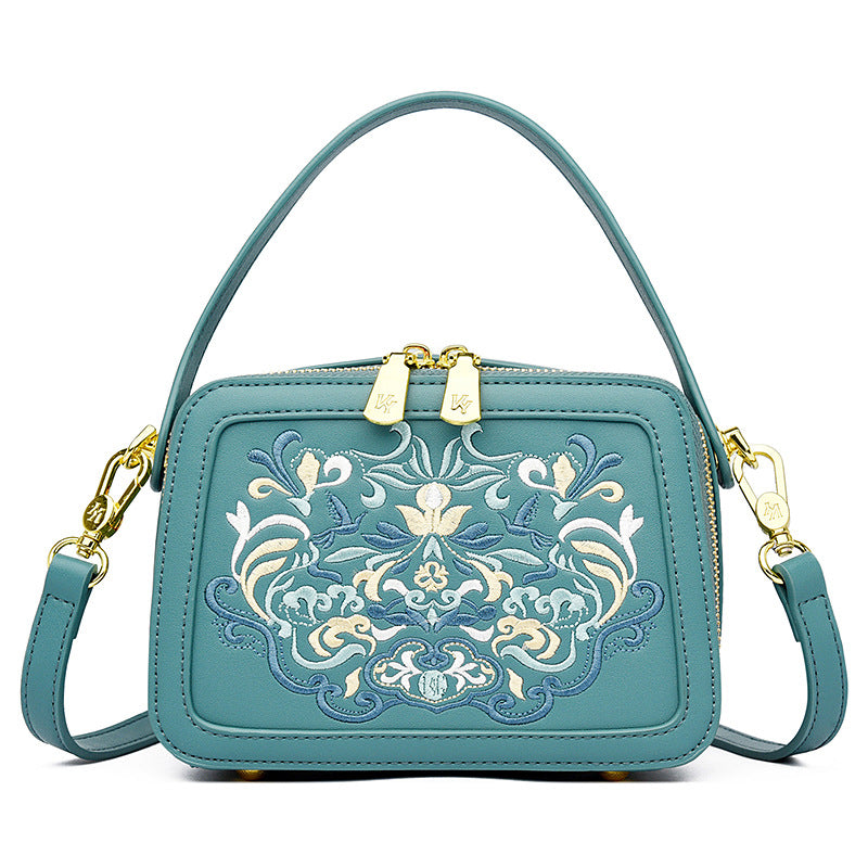 2025 Premium design bag Chinese style embroidery handbag fashionable atmosphere messenger bag daily commute shoulder bag