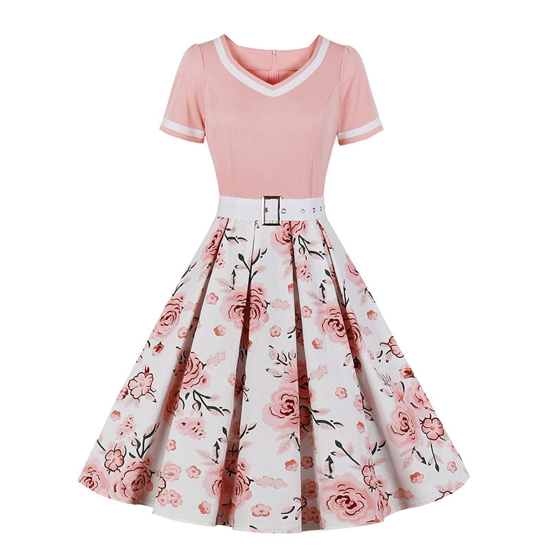 qgtao pop culture dress to impress Vintage Printed Dress Pettiskirt