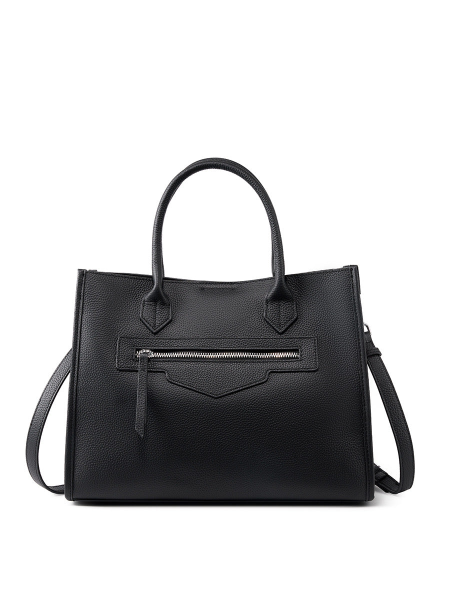 2025 Niche design commuter big bag leather large capacity retro women's bag shoulder computer briefcase portable tote big bag