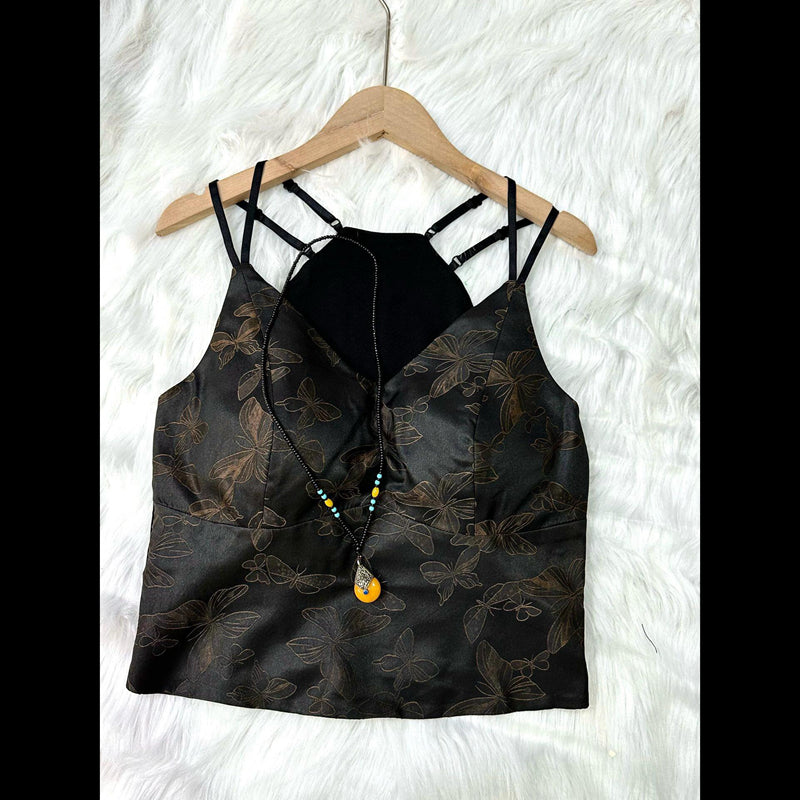 qgtao outfit inspo 2024 Summer New Silk Jacquard Bra One-Piece Beauty Back Top This Year Popular National Style Vest Small Sling Women