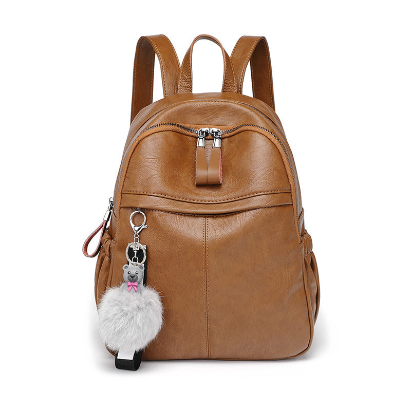 2025 Women's bag popular new Korean version cowhide backpack soft leather backpack school bag casual women's bag travel bag student women's bag