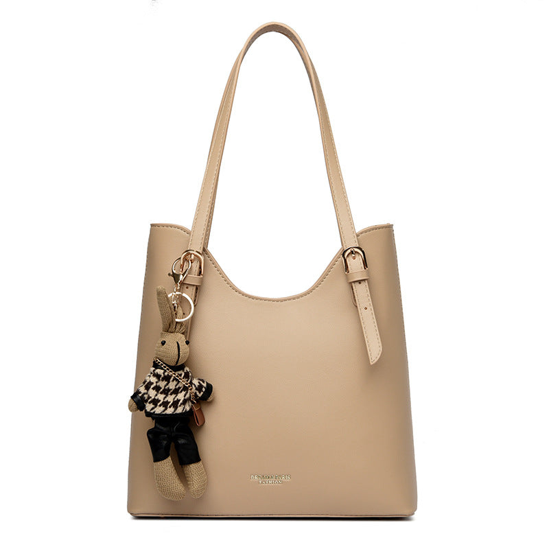 2025 Shoulder bag women's new texture retro women's bag simple casual commuting bucket bag large capacity underarm tote bag