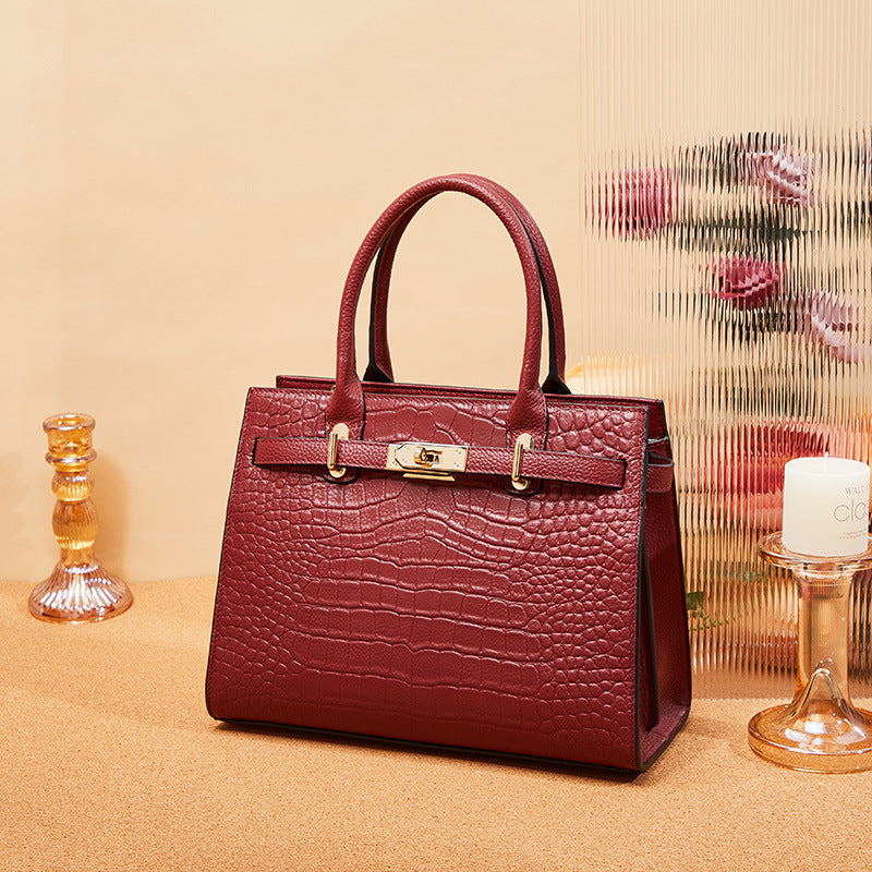 2025 Large capacity bag women's 2021 new women's leather handbag crossbody wedding shoulder bag high sense mother bag