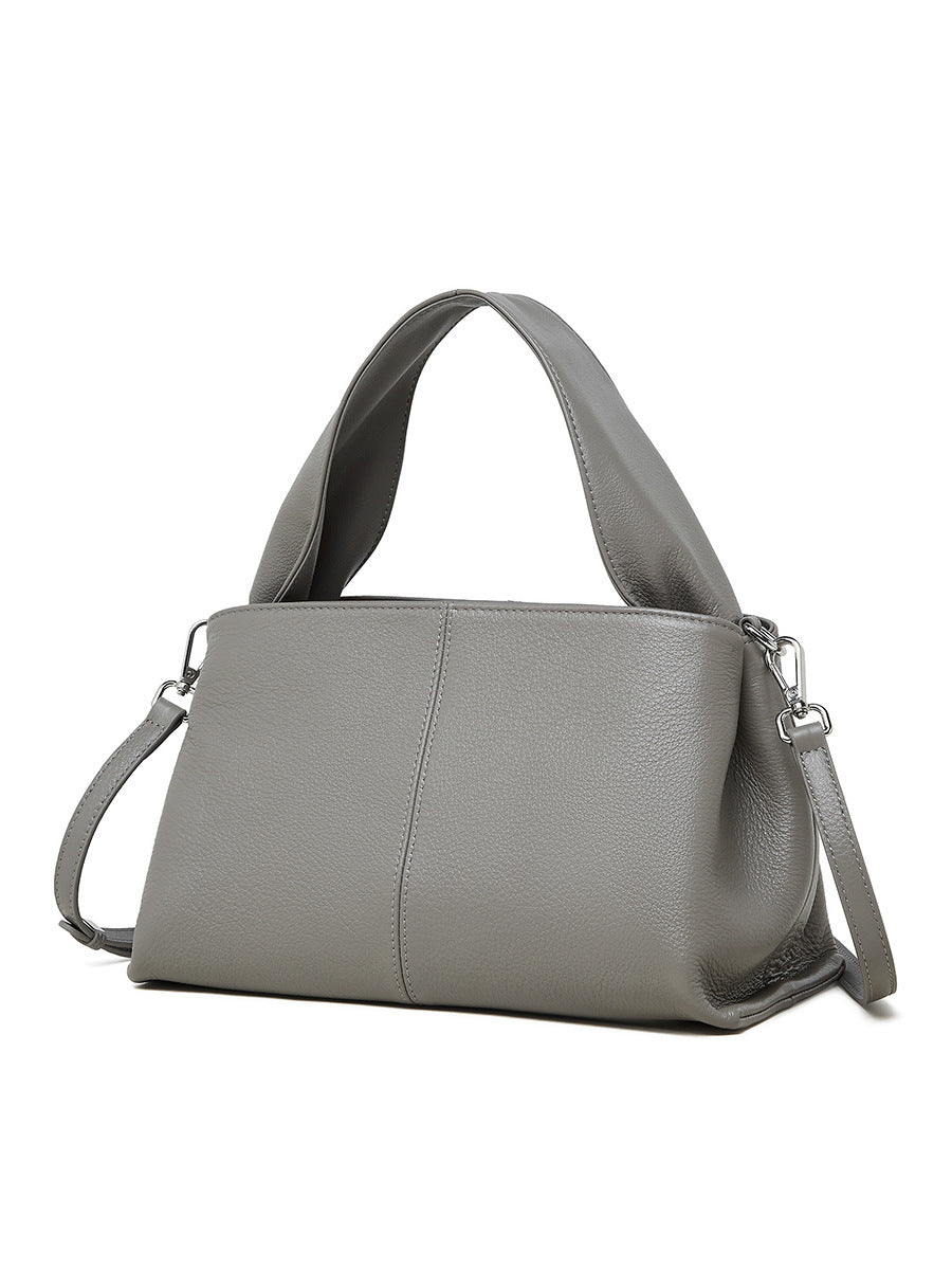 2025 Retro texture portable big bag first layer cowhide shoulder armpit bag popular new leather messenger women's bag