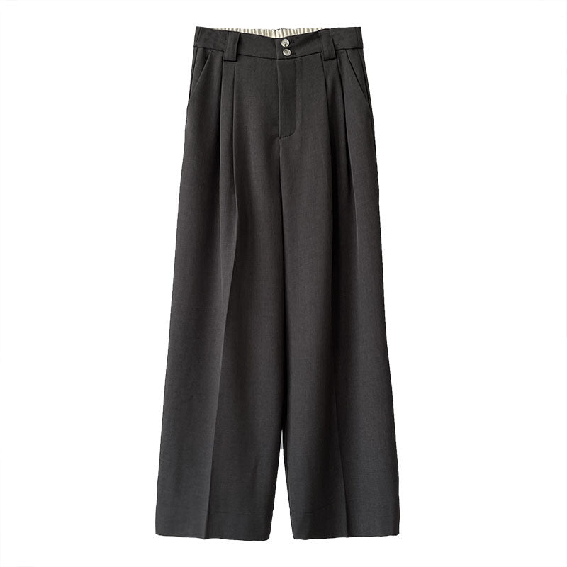 qgtao dti outfits 2024 Spring New Suit Pants Women's Korean Style High Waist Retro Loose Drape Slimming Casual Pants 24008