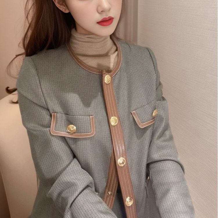 Fragrant Celebrity Short Jacket Small Fashion Suit Women's High Waist Wide Leg Shorts Two-piece Set K9016