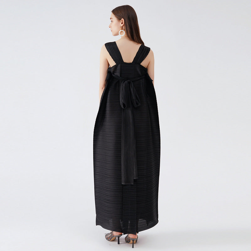 2025 summer new skirt loose casual Miyake pleated niche dress large size medium and long pleated skirt summer