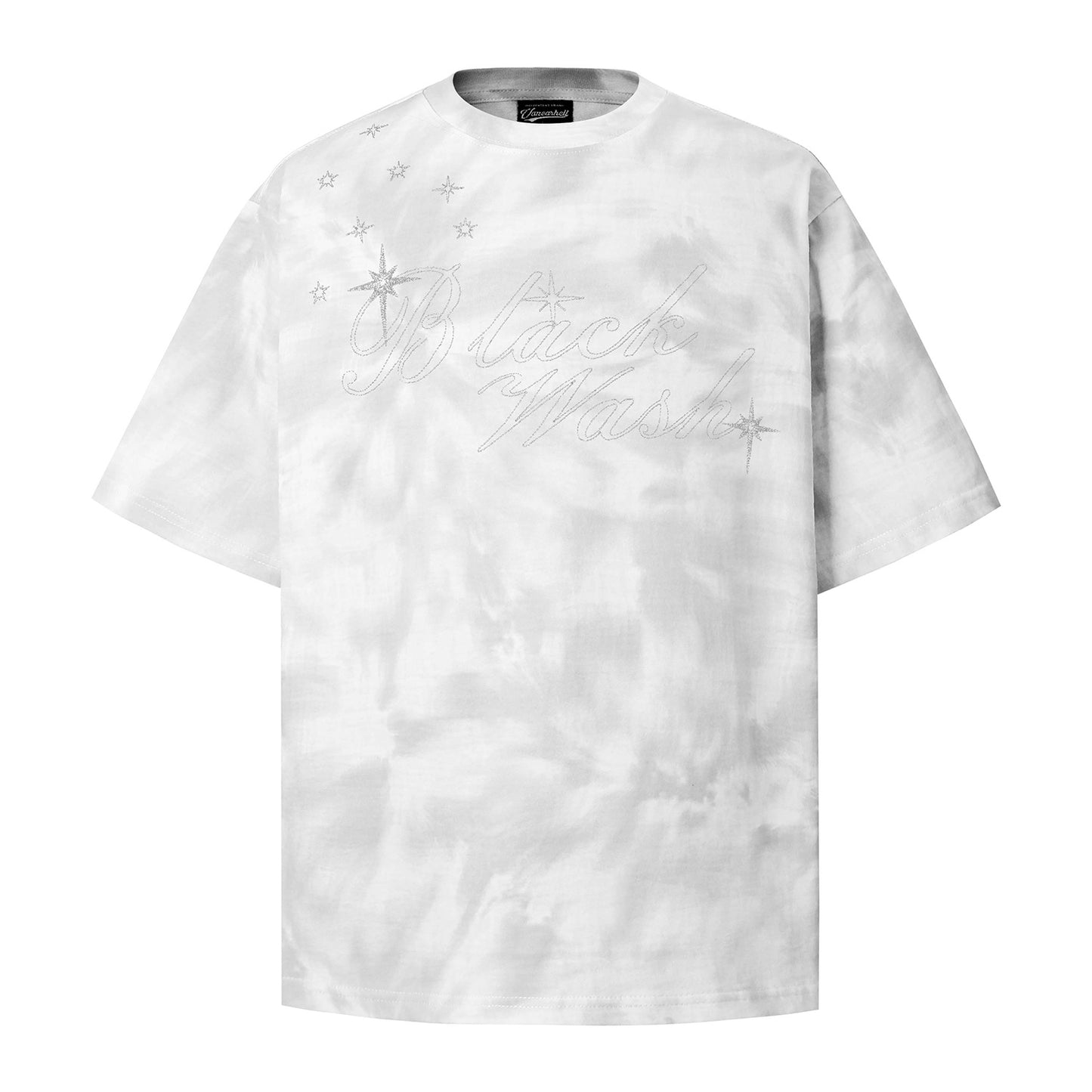 2025 8598 2025n Street 2025 Summer Letter Embroidery Design Men's Tie-Dyeing Premium Sense Neutral Short Sleeve T-Shirt