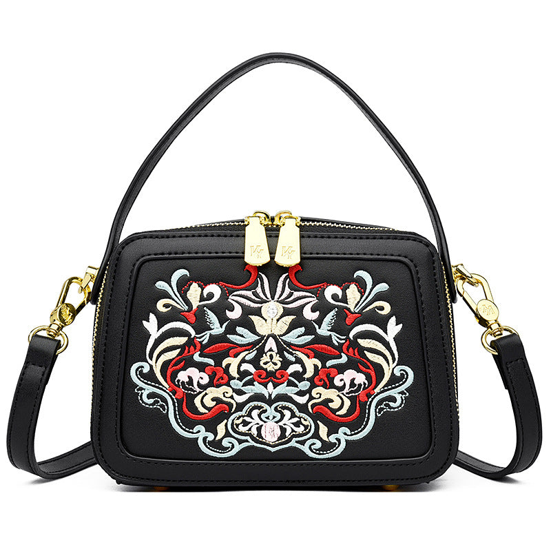 2025 Premium design bag Chinese style embroidery handbag fashionable atmosphere messenger bag daily commute shoulder bag