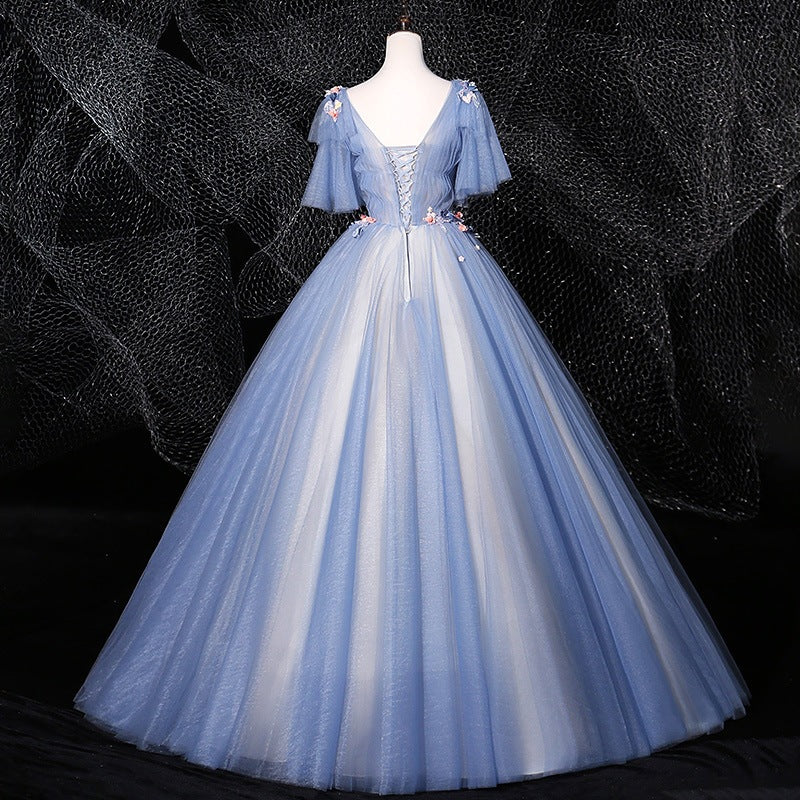 2025Evening dress women's new long art test solo dress dress, stage host performance dress temperament dress
