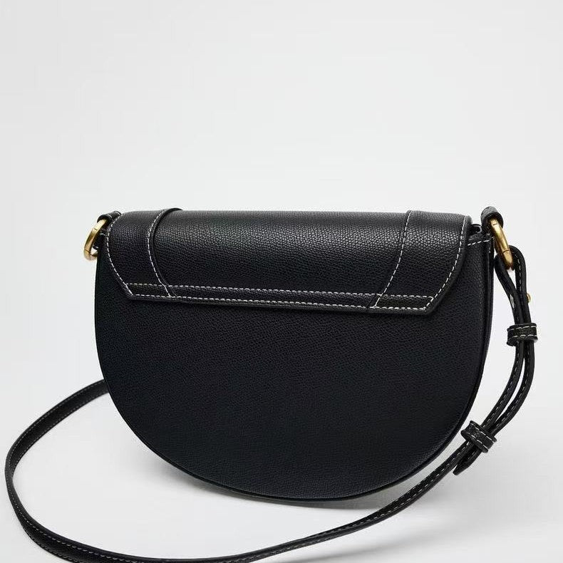 2025 ZA fashion women's bag of the same summer women's shoulder messenger bag ins texture portable women's bag saddle bag