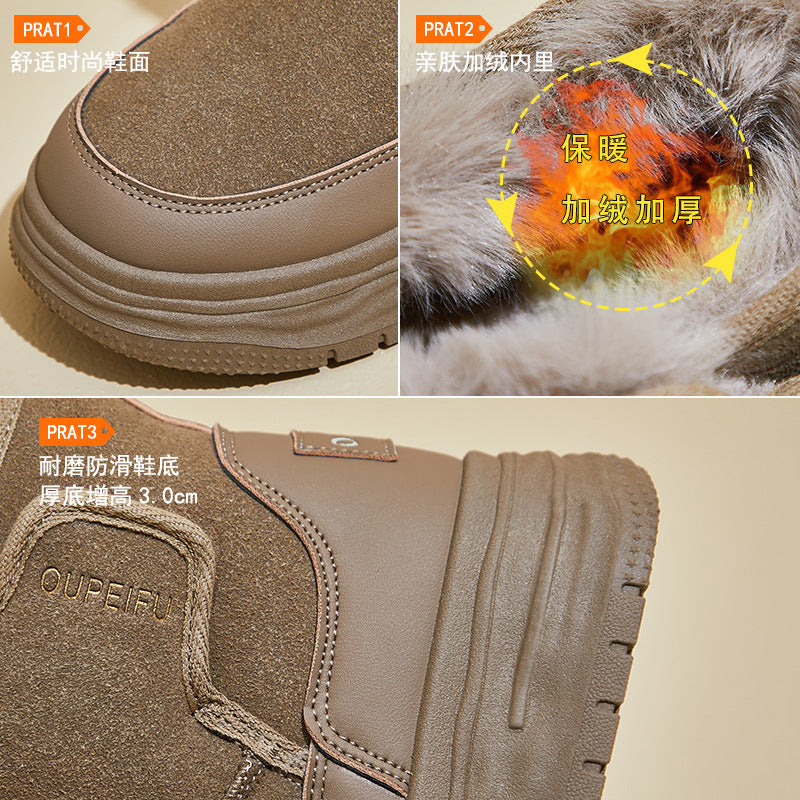 Fleece high-top snow boots for women's popular winter new student ins Korean version of thermal casual shoes cotton shoes XFH569