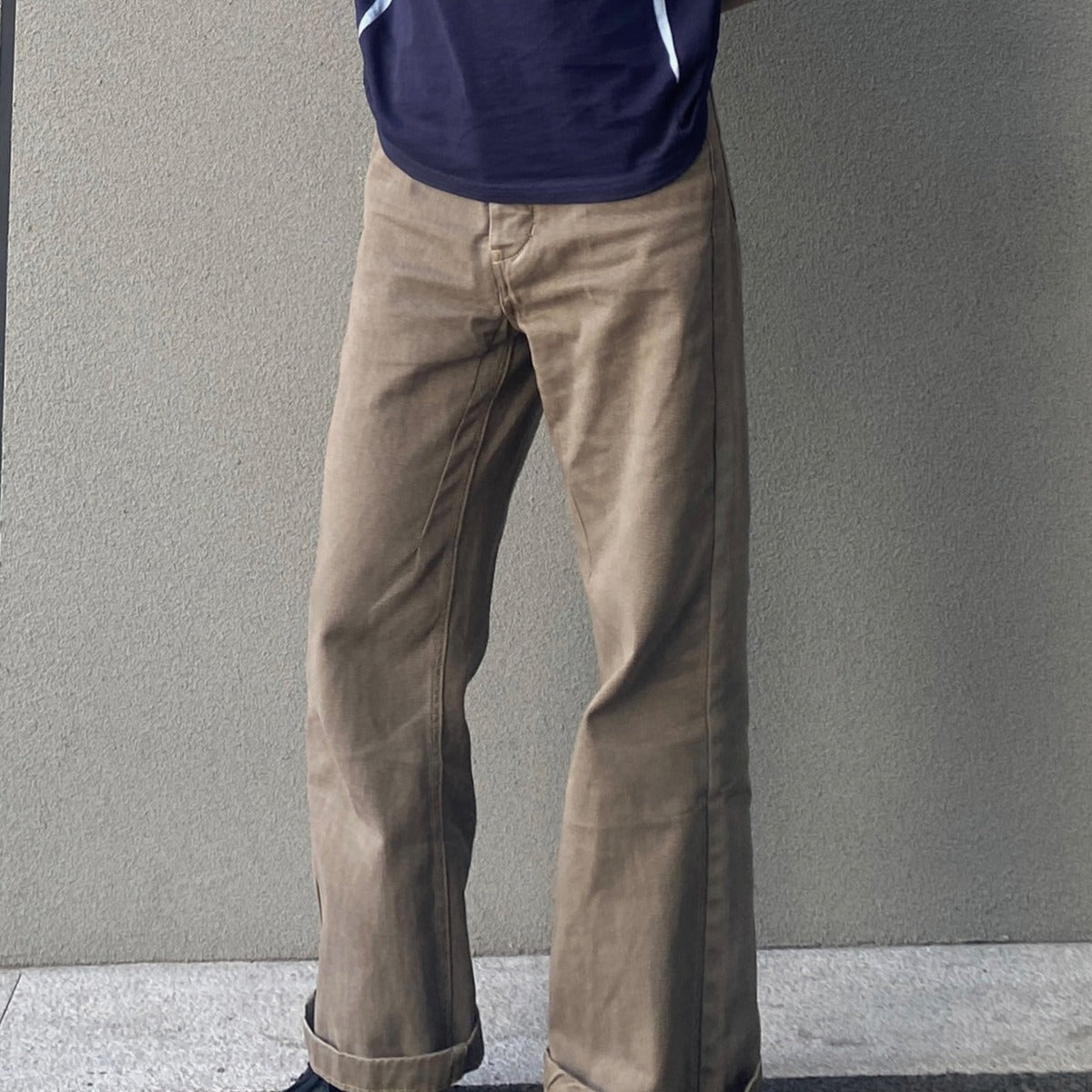 qgtao masc outfits American Retro Maillard Cleanfit Brown Jeans Men's and Women's Loose Casual All-Match Brown Straight Pants