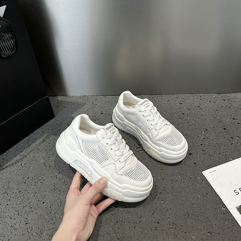 2025 Thick-soled air cushion mesh panda shoes Popularan station popular spring and summer trendy fashion casual leather color matching sports shoes