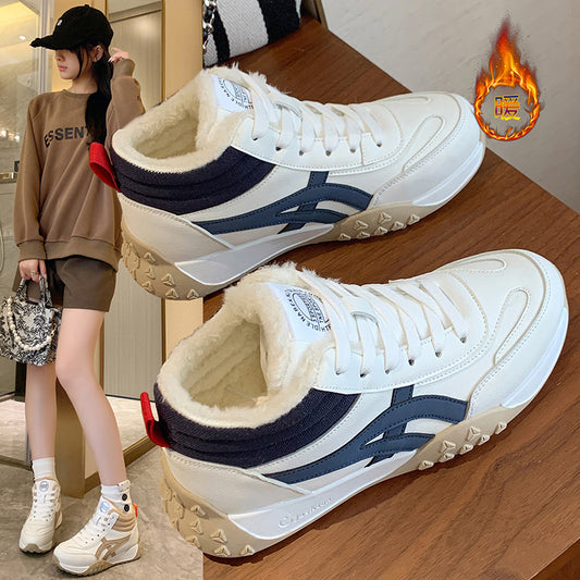 ins Korean version of the new velvet Forrest Gump shoes high-top women's popular winter student running sports platform leisure NK858