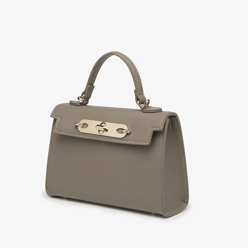 2025 Korean version of women's bag new fashion lock chain small square bag portable styling bag trendy women oblique shoulder bag