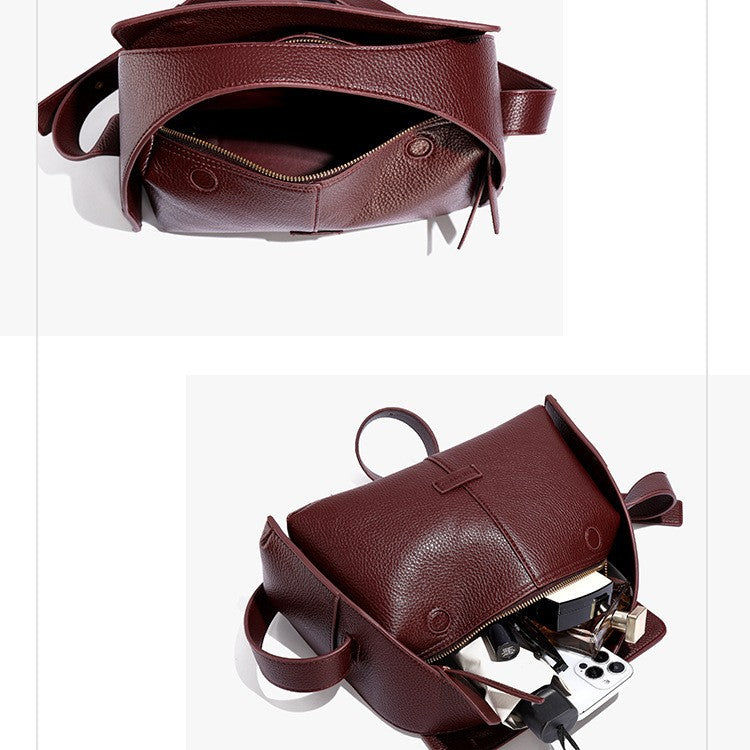 2025 Shoulder bag autumn and winter new simple ear hanging women's bag large capacity high-end cowhide bag casual versatile messenger bag